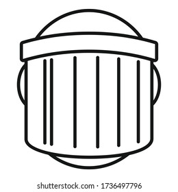 Police helmet icon. Outline police helmet vector icon for web design isolated on white background
