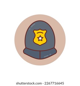Icono del casco de la policía en vector. Logotipo