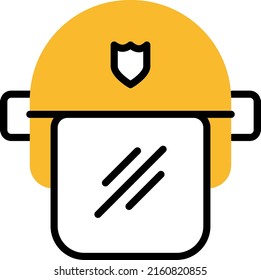 Police helmet, illustration, vector on a white background.