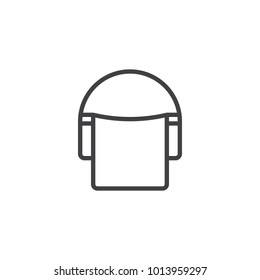 Police helmet line icon, outline vector sign, linear style pictogram isolated on white. Symbol, logo illustration. Editable stroke