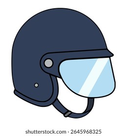 police helmet protection safety flat color vector illustration template design