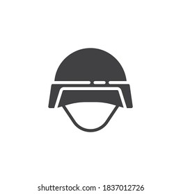 Police helmet vector icon. filled flat sign for mobile concept and web design. Military helmet glyph icon. Symbol, logo illustration. Vector graphics