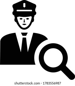Police help icon / black color