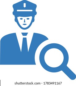 Police help icon / blue color