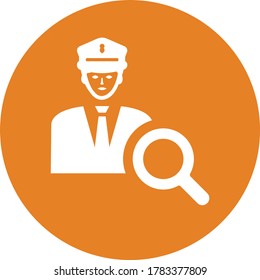 Police help icon / orange vector