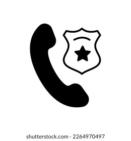 Police Helpline icon in vector. Logotype