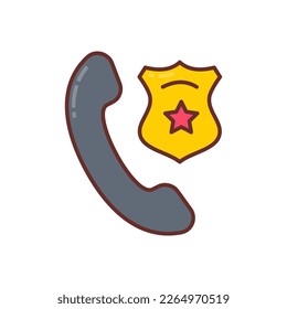 Police Helpline icon in vector. Logotype