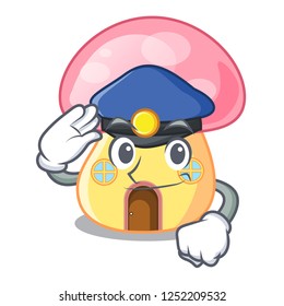 Police house mushroom in isolated on mascot