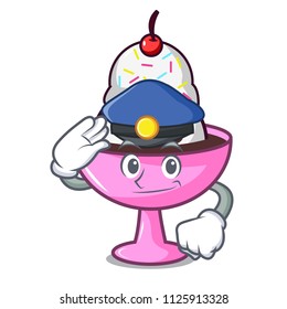 Police ice cream sundae character cartoon