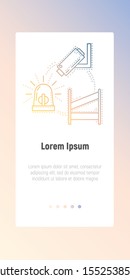 Police icon camera, fencing, flasher. A collection of high quality color outline logo for website design and mobile apps. Vector illustration. EPS 10