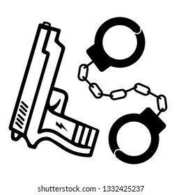 Police icon collection - vector silhouette