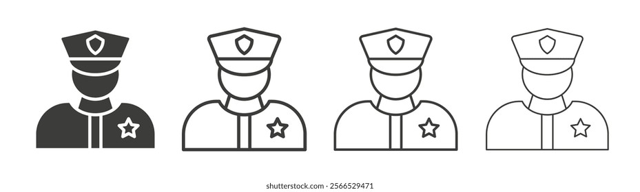 Police icon collection for website design, app, UI design.