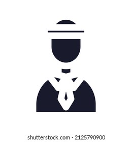 un ícono de la policía de estilo plano. adecuado para el diseño de delitos.