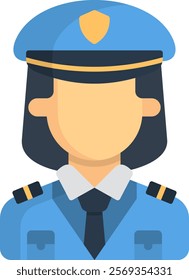 Police Icon Flat Vector Illustration