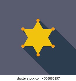 Police icon. Flat vector related icon with long shadow for web and mobile applications. It can be used as - logo, pictogram, icon, infographic element. Vector Illustration.