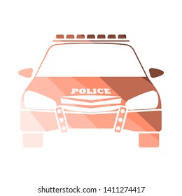 Vista frontal del icono policial. Diseño de la escalera de color plana. Ilustración vectorial.