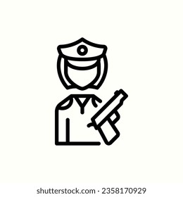 Polizeisymbol, einzeln auf hellem Hintergrund, ideal für Website, Blog, Logo, Grafikdesign, soziale Medien, UI, Mobile App