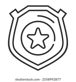 Police icon, Law and justice symbol outline icon, editable vector illustration and transparent graphic element. Isolated on white background