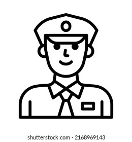 Police Icon. Line Art Style Design Isolated On White Background