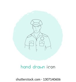 Police icon line element. Vector illustration of police icon line isolated on clean background for your web mobile app logo design.