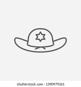 Police icon line symbol. Isolated vector illustration of  icon sign concept for your web site mobile app logo UI design.