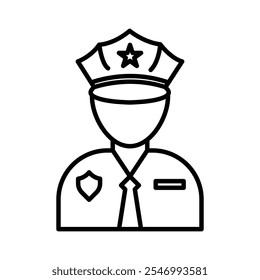 Police icon linear logo isolated