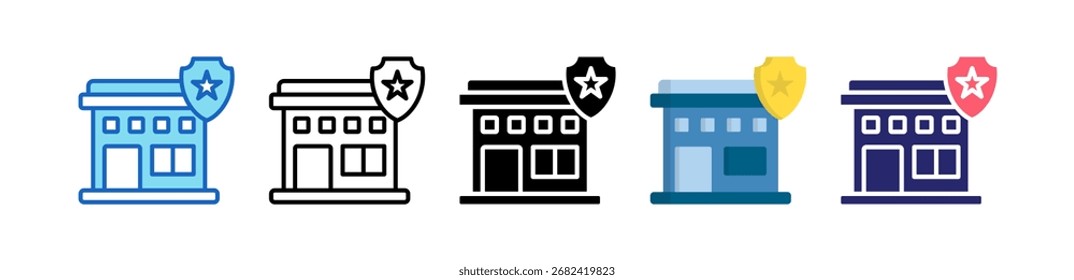Icono de policía múltiple estilo conjunto de Colección.
