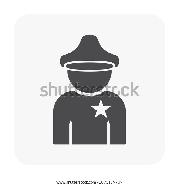 Police icon on\
white.