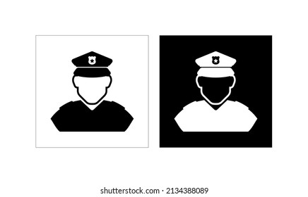 Polizeisymbol auf weißem Hintergrund