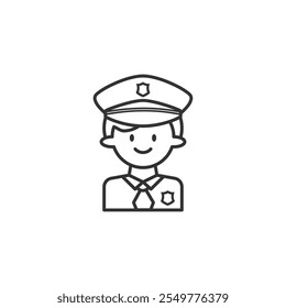 Police icon on white background. Outline icon profession concept.