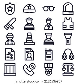 Police Icon Pack. Suitable For Guard, Security Or Crime Design