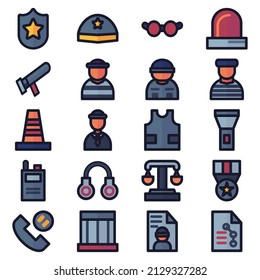 Police Icon Pack. Suitable For Guard, Security Or Crime Design