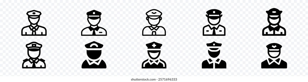 Police Icon, Policeman icon, Police Icon vector. Policeman Officer avatar