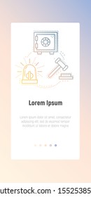 Police icon safe, flasher, hammer. A collection of high quality color outline logo for website design and mobile apps. Vector illustration. EPS 10