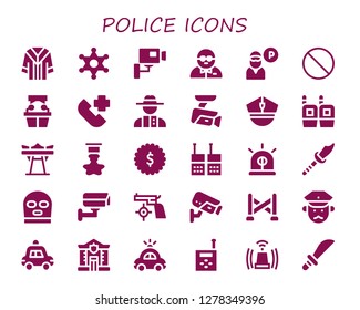 Police Icon Set 30 Filled Police Stock Vector (Royalty Free) 1278349396 ...