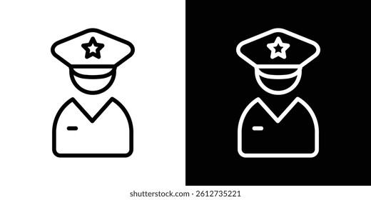 Police icon set. Black illustration isolated for graphic and web design