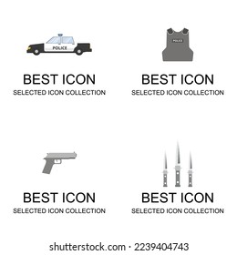 La colección de conjunto de iconos de la policía se puede usar para digitalización e impresión
