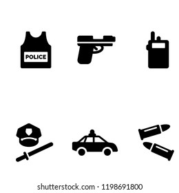 police icon set vector