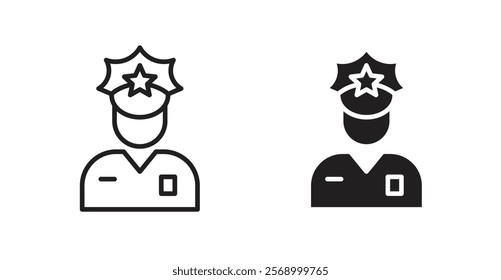 Police icon set vector graphics designs