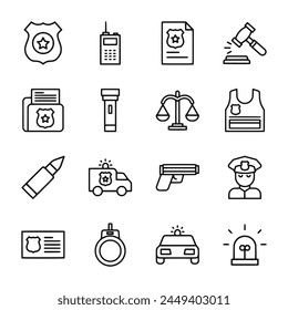 Police icon set vector illustration