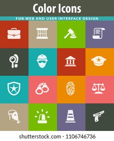 Police icon set for web sites and user interface