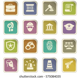 Police icon set for web sites and user interface