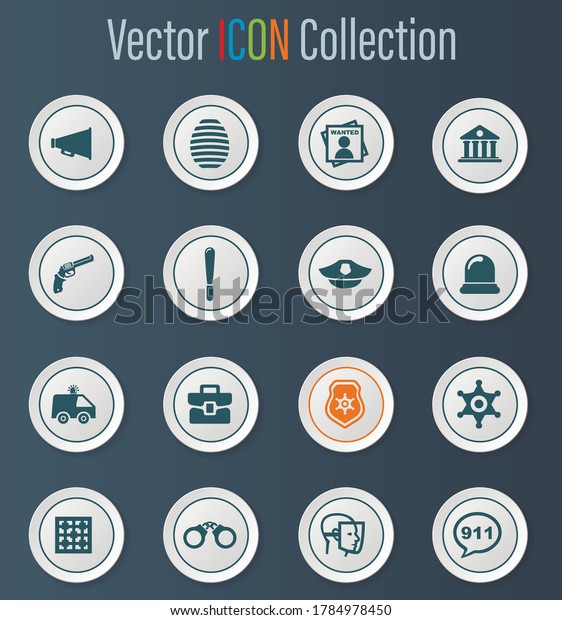 Police icon set\
for web sites and user\
interface