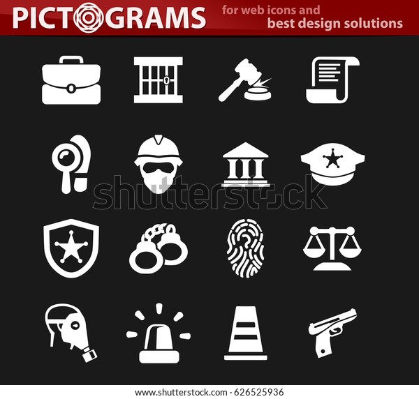 Police icon set\
for web sites and user\
interface