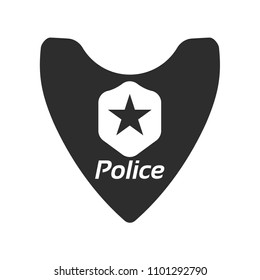 police icon and shield, badge vector icon illustration