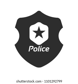 police icon and shield, badge vector icon illustration