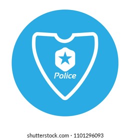 police icon and shield.badge vector icon illustration