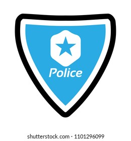 police icon and shield.badge vector icon illustration