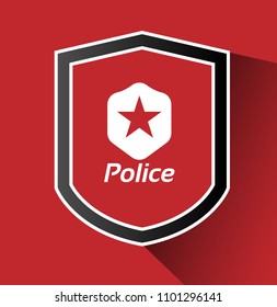 police icon and shield.badge vector icon illustration