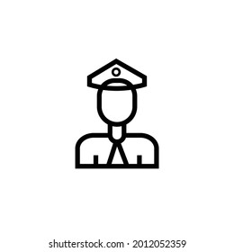 Icono de policía simple contorno vector ilustración de diseño sobre fondo blanco.